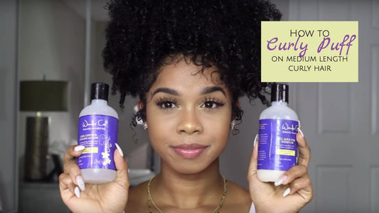 How to curly puff on medium length natural hair