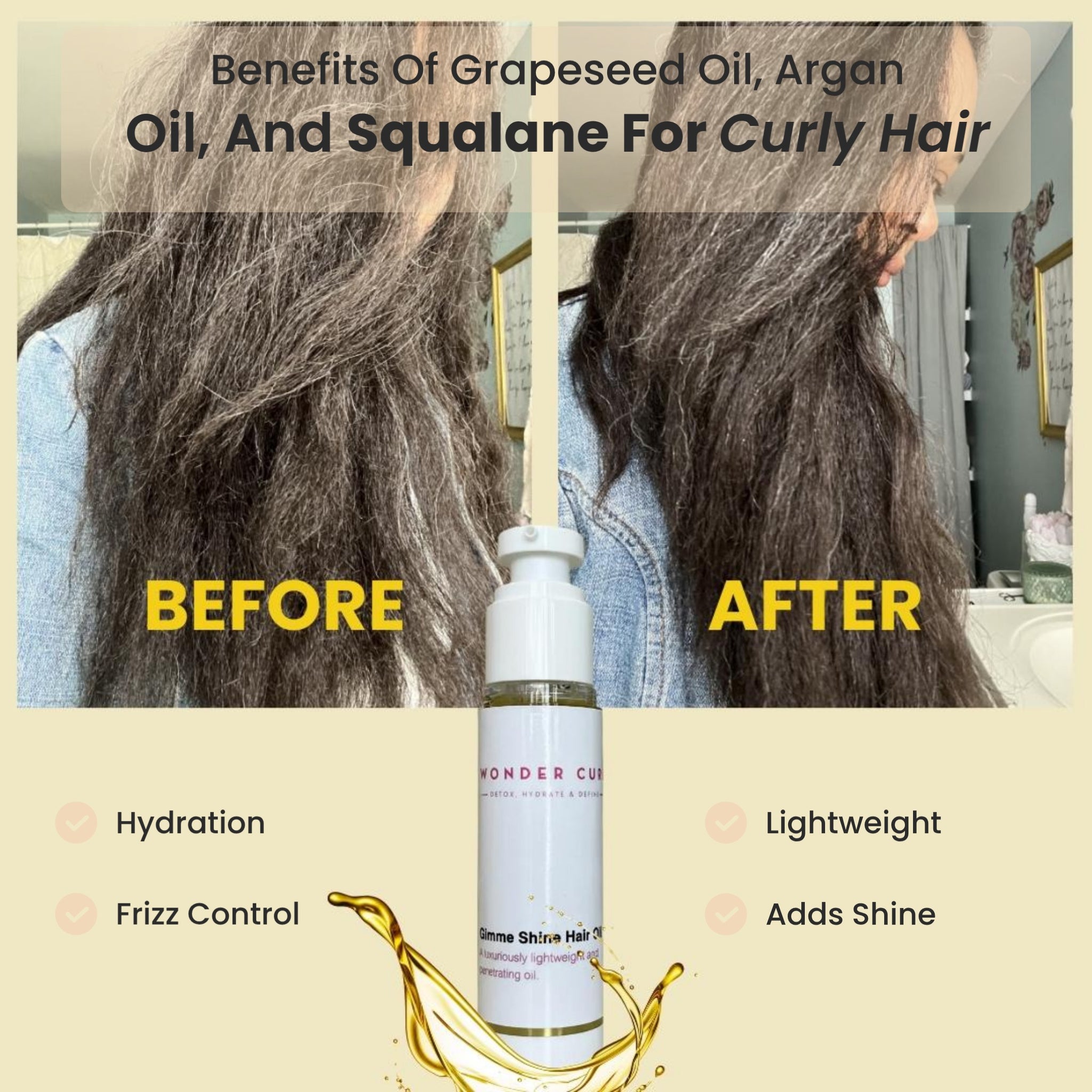 Gimme Shine Hair Oil That Protects from Breakage with Grapeseed Oil Argan Oil and Squalane