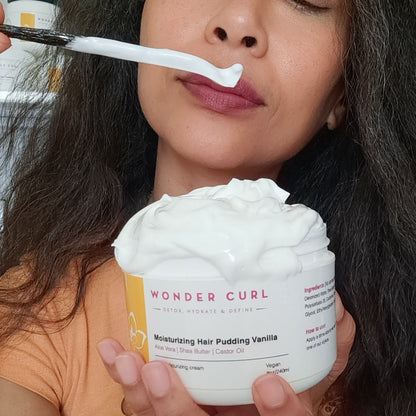 Vanilla Scent Moisturizing Hair Pudding with Shea Butter, Aloe Vera and Castor Oil