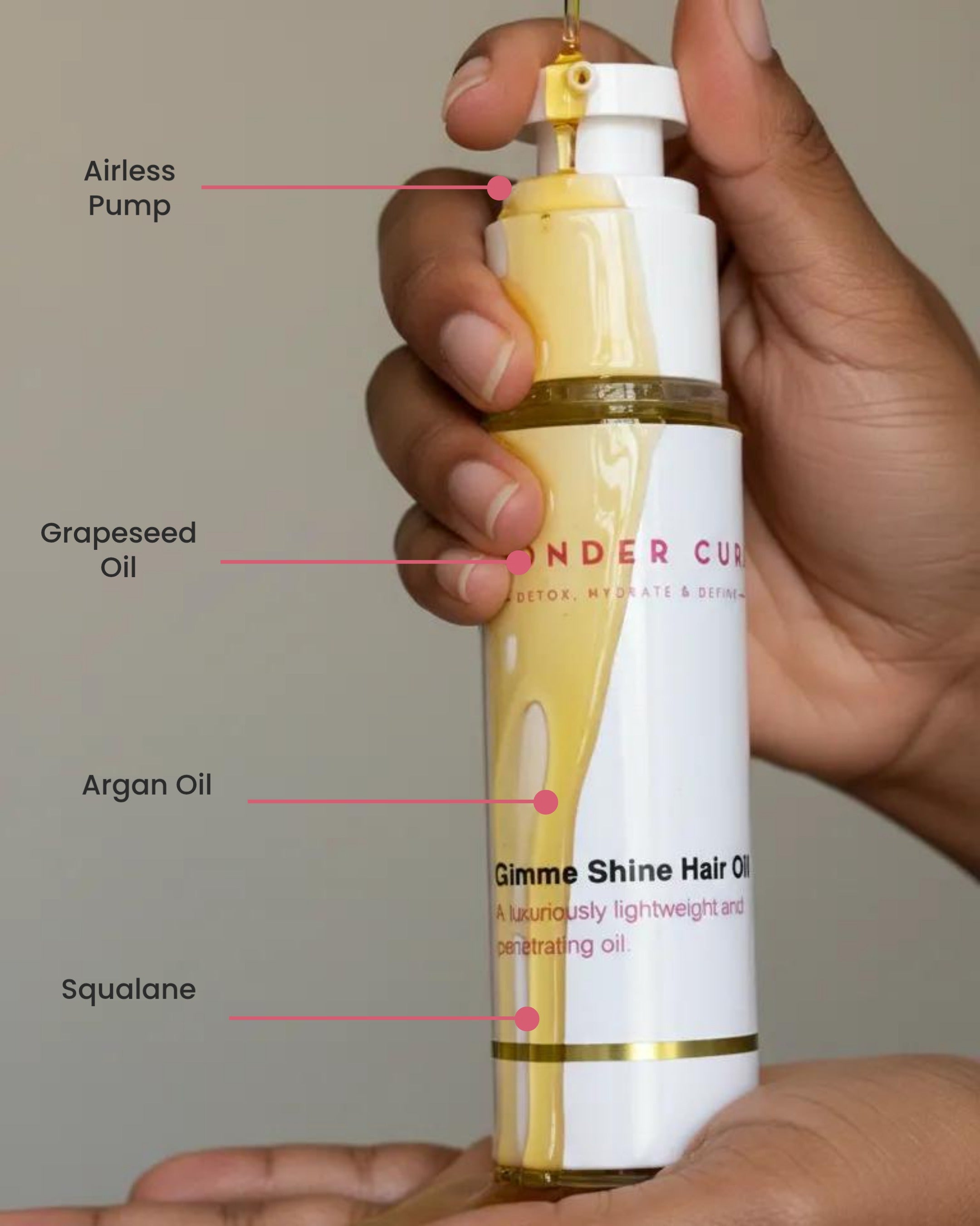 Gimme Shine Hair Oil That Protects from Breakage with Grapeseed Oil Argan Oil and Squalane