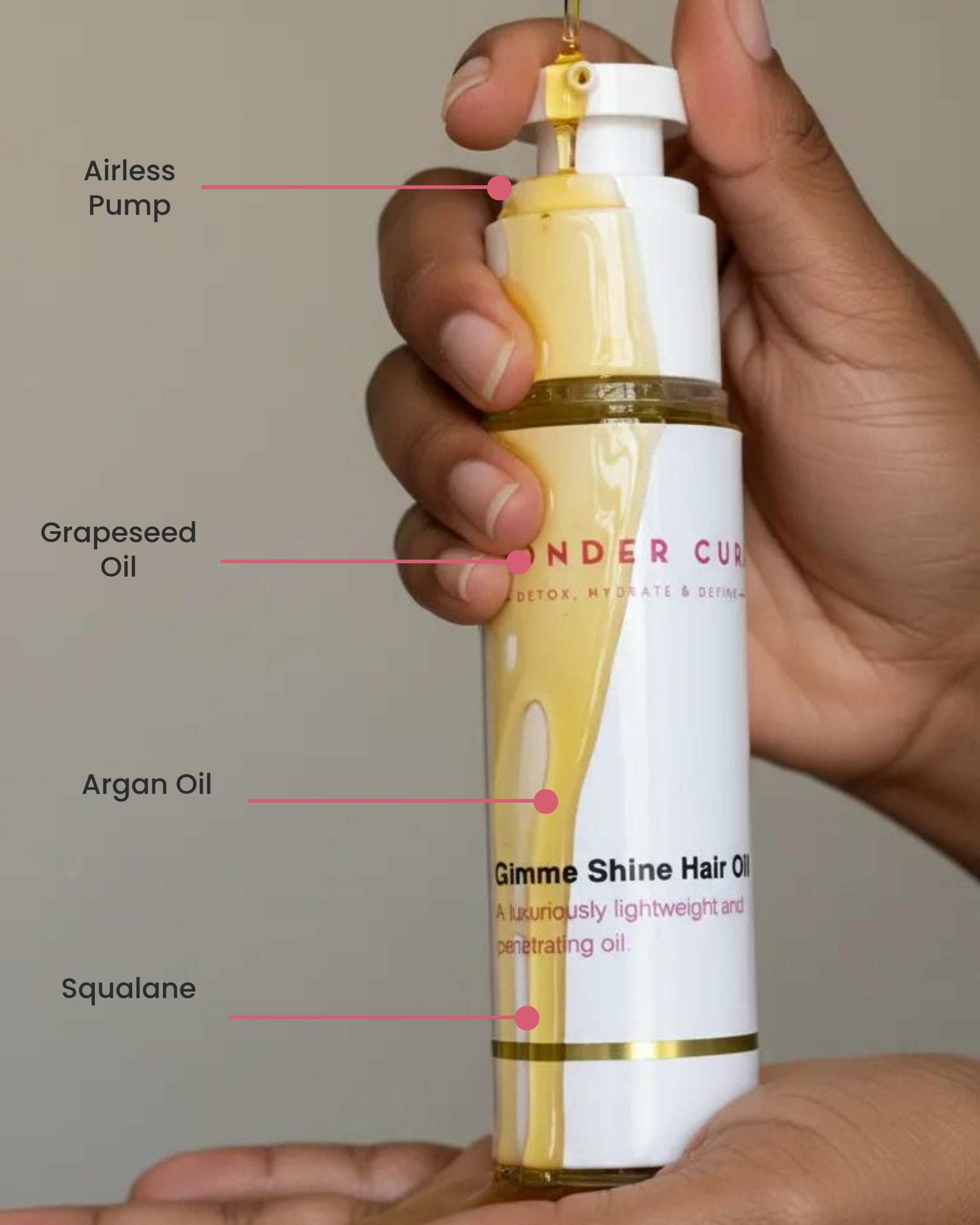 Gimme Shine Hair Oil That Protects from Breakage with Grapeseed Oil Argan Oil and Squalane